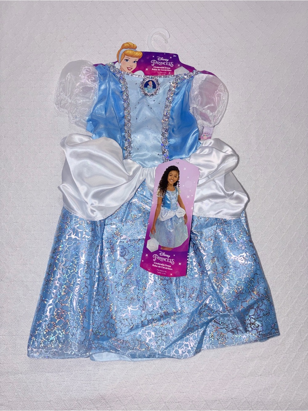 Disney Princess Cinderella Dress Fits Sizes 4-6x Child Age 3+